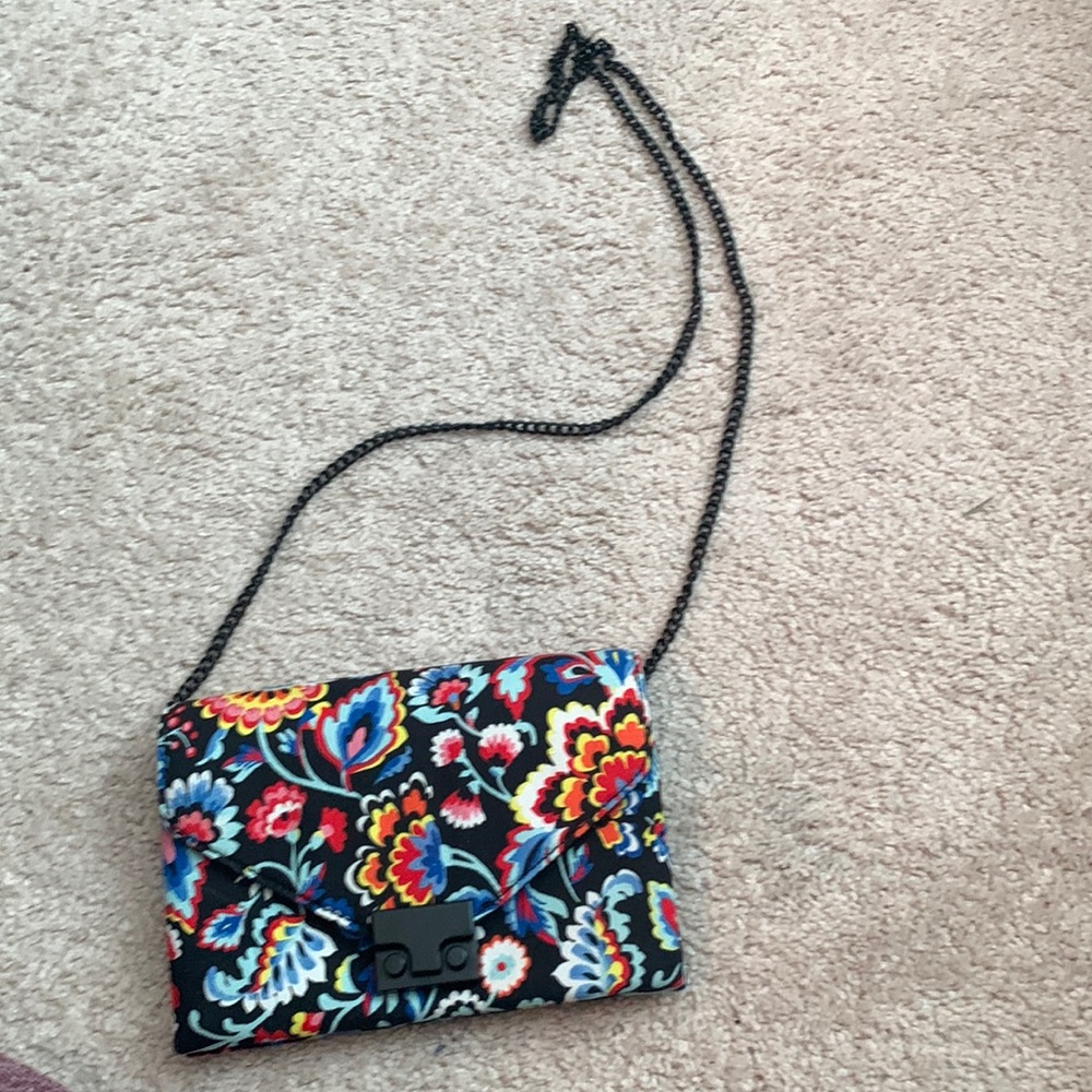 Printer Silk and Leather Clutch - Loeffler Randall